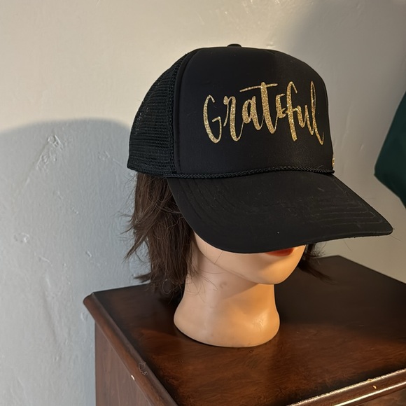 Grateful  Mother Trucker Hat, Mesh Buckle Snapback, black - Picture 2 of 4